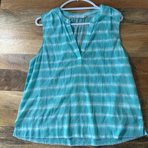 REI Carve Designs tank top blouse organic cotton, Large NWT blue green mint new
